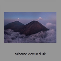 airborne view in dusk